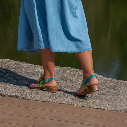 Eleganckie sandały ze skóry - OH! MY SANDALS 5609 KOLOROWE