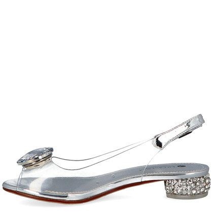 Sandały silikonowe płaskie - SCAVIOLA G-15 SREBRNE