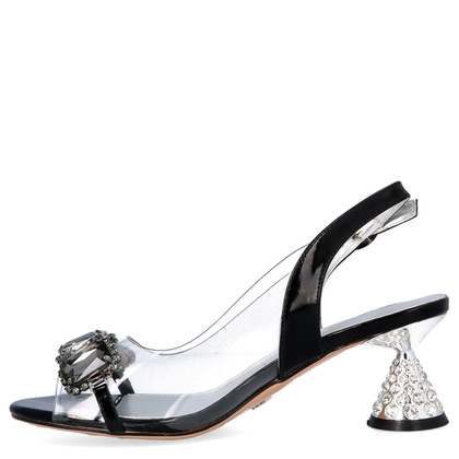 Sandały na ozdobnym obcasie - SCAVIOLA S-143 CZARNE