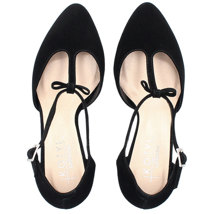 Piękne buty taneczne ze skóry - KOTYL 889 CZARNE