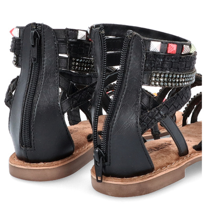 Sandały damskie gladiatorki - LAZAMANI LA75406 CZARNE