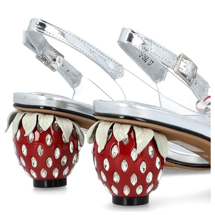 Sandały silikonowe - SCAVIOLA S-366 SREBRNO-CZERWONE