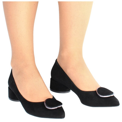 Czółenka na niskim obcasie - KOTYL 9913 CZARNE