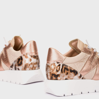 Hiszpańskie sneakersy premium - WONDERS A-24100 BEŻOWE