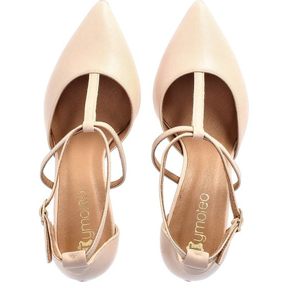 Klasyczne ślubne szpilki - TYMOTEO PANNA BEŻOWE