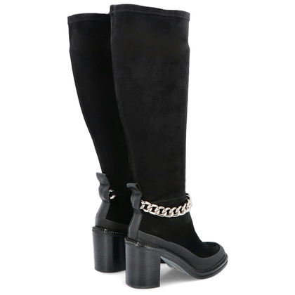 Modne zamszowe kozaki - SCAVIOLA M-69 CZARNE