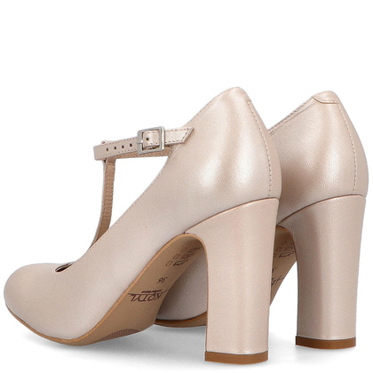 Czółenka z paskami - KOTYL 5931 PERŁOWE