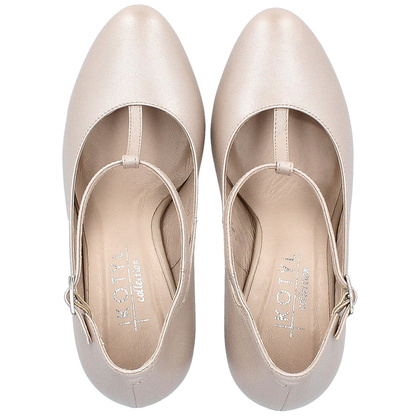 Czółenka z paskami - KOTYL 5931 PERŁOWE