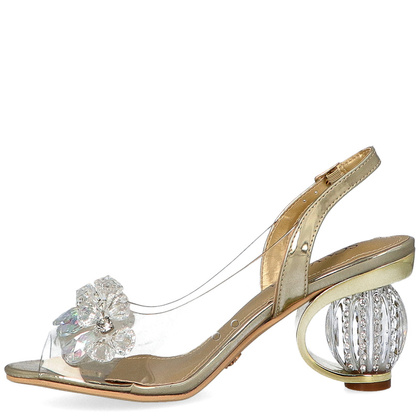 Sandały na modnym obcasie - SCAVIOLA H-06 ZŁOTE