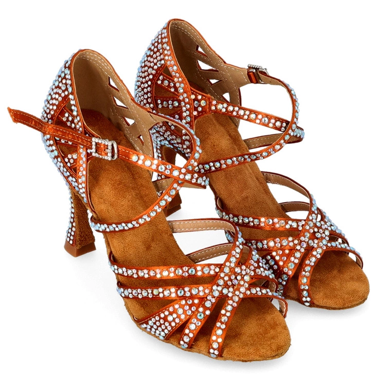 Buty taneczne TYMOTEO D1 – profesjonalne elastyczne obuwie latino z cyrkoniami