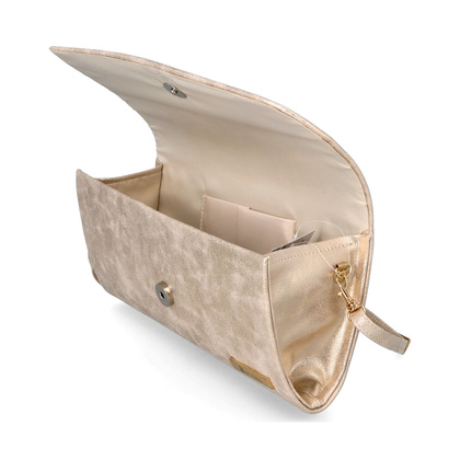 Prostokątna kopertówka damska - TYMOTEO 137 ZŁOTA