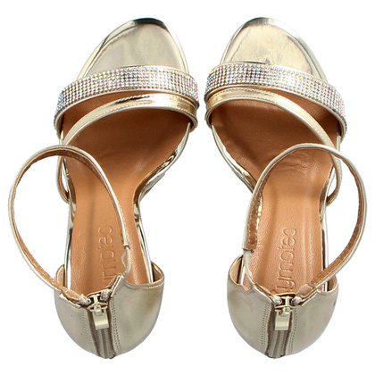 Sandały z paskiem wokół kostki - TYMOTEO P1016 ZŁOTE