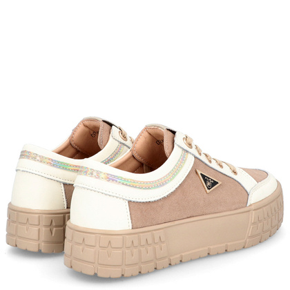 Skórzane trampki damskie - FILIPPO DP4245/23 BEŻOWE