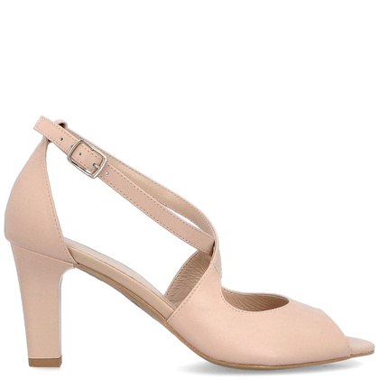 Taneczne sandałki ze skóry - KOTYL 4325 BEŻOWE