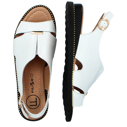 Lekkie sandały ze skóry - FILIPPO DS4470/25 BIAŁE