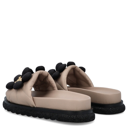 Skórzane klapki damskie - BOCCATO 475.068 BEŻOWE