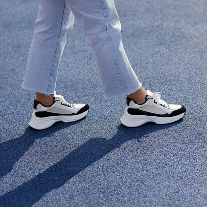 Sneakersy damskie premium - PINKO ARIEL 07 BIAŁO-CZARNE