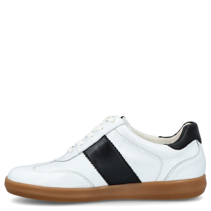 Wygodne trampki ze skóry - CAPRICE 9-23705-44 BIAŁE