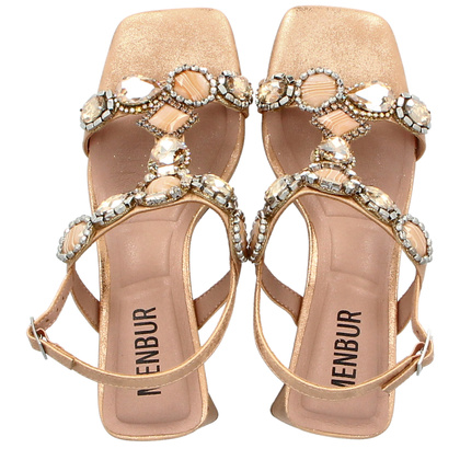 Zdobne sandały na słupku - MENBUR 25121 ŁOSOSIOWE