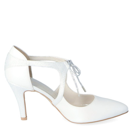 Buty ślubne - TYMOTEO EMMA BADIA PERŁOWO BIAŁE