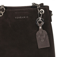 Damska torebka ze skóry - TOSCANIO G141 CIEMNY BRĄZ