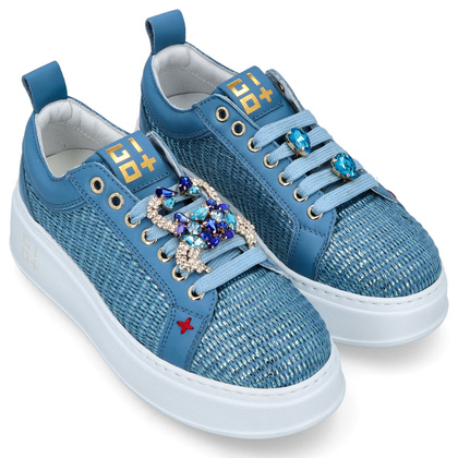 Sneakersy damskie premium - GIO+ PIA350B NIEBIESKIE