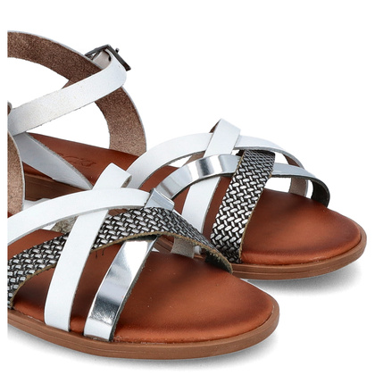 Wygodne sandały ze skóry - POTOCKI 24-64008WH BIAŁE