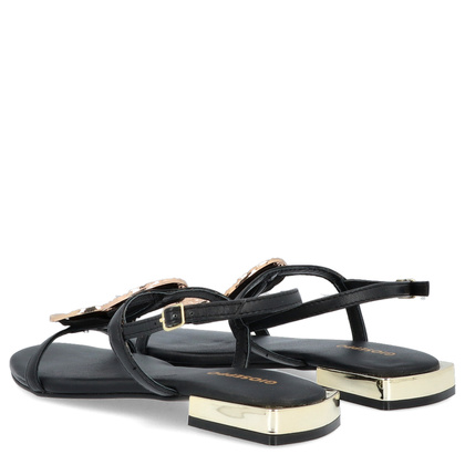 Skórzane sandałki z ozdobami - GIOSEPPO 72364 CZARNE