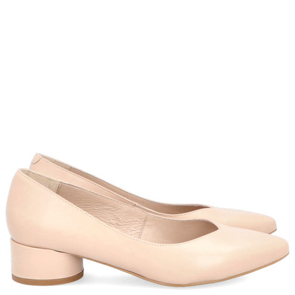 Czółenka na niskim obcasie - KOTYL 9921 BEŻOWE