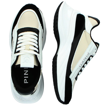 Sneakersy damskie premium - PINKO ARIEL 07 BIAŁO-CZARNE