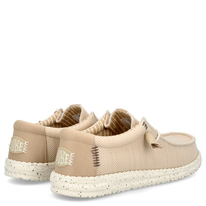 Lekkie mokasyny męskie - HEY DUDE WALLY STRETCH SOX BEŻOWE