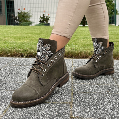 Hiszpańskie botki premium - ALMA EN PENA I240750 KHAKI