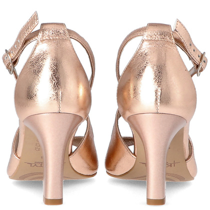 Taneczne sandałki ślub - KOTYL 4325 RÓŻOWO ZŁOTE