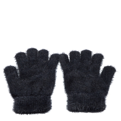 Puszyste ciepłe rękawiczki damskie - TYMOTEO LOVE R07 CZARNE