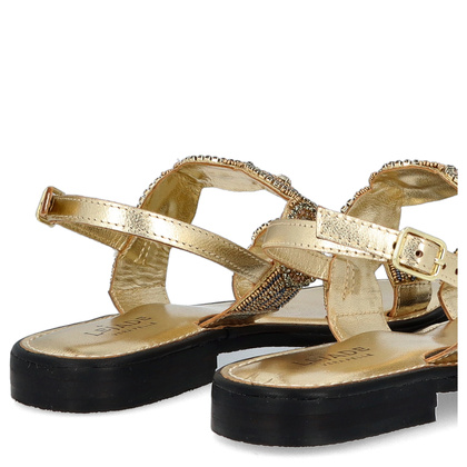 Eleganckie zdobne sandały - LEJADE 3755 ZŁOTE