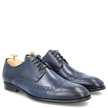 Wizytowe półbuty męskie - TAPI A-6688 GRANATOWE