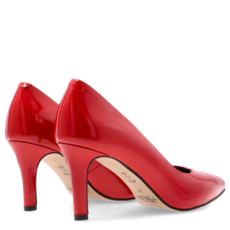 Eleganckie szpilki ze skóry lakierowanej - KOTYL 3701 CZERWONE