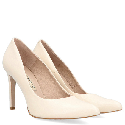 Klasyczne szpilki - BRAVO MODA 1373 ECRU