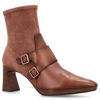 Hiszpańskie botki z klamerkami - HISPANITAS HI254304 BRĄZOWE