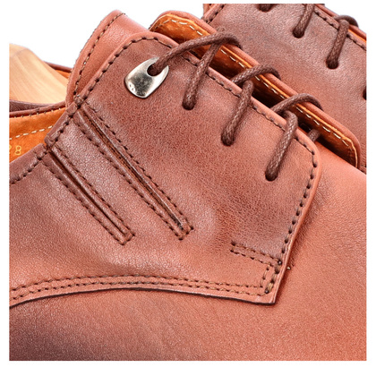 Półbuty skórzane męskie - LEADER 363-606 BRĄZOWE