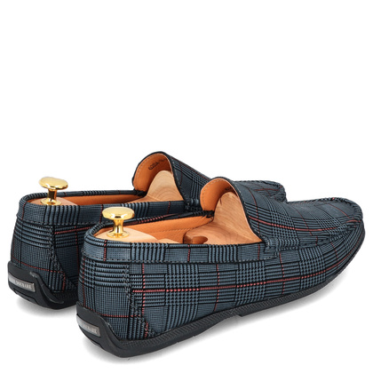 Eleganckie mokasyny męskie - JOHN DOUBARE 628A-H-888 SZARE