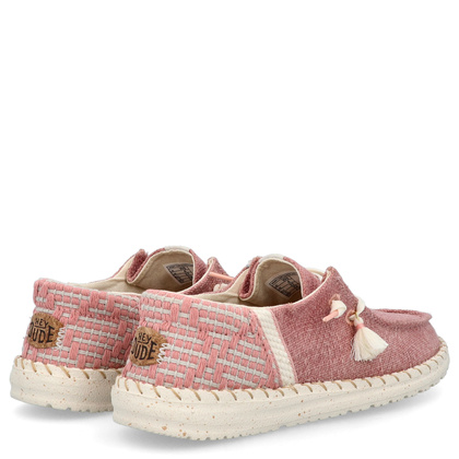 Lekkie półbuty damskie - HEY DUDE WENDY FUNK COASTAL JUTE 43182-680 RÓŻOWE