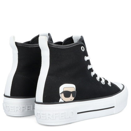 Trampki damskie za kostkę - KARL LAGERFELD KAMPUS MAX KL60450N CZARNE