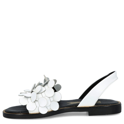 Damskie sandały ze skóry - LEMAR 40425 BIAŁE