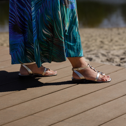 Skórzane sandałki - GIOSEPPO 74347 ZŁOTE