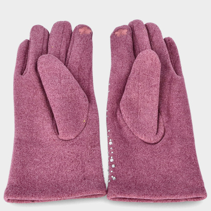 Kaszmirowe rękawiczki damskie z obsługą ekranów - TYMOTEO LOVE R02 FIOLETOWE