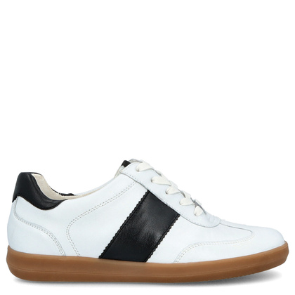 Wygodne trampki ze skóry - CAPRICE 9-23705-44 BIAŁE