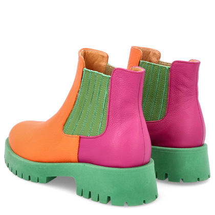 Kolorowe sztyblety - TYMOTEO A1001 POMARAŃCZ ZIELEŃ RÓŻ