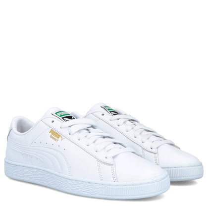 Sneakersy męskie ze skóry - PUMA BASKET CLASSIC XXL 374923 BIAŁE