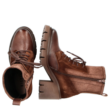 Sznurowane botki na obcasie - HISPANITAS HI254281 CZEKOLADOWE